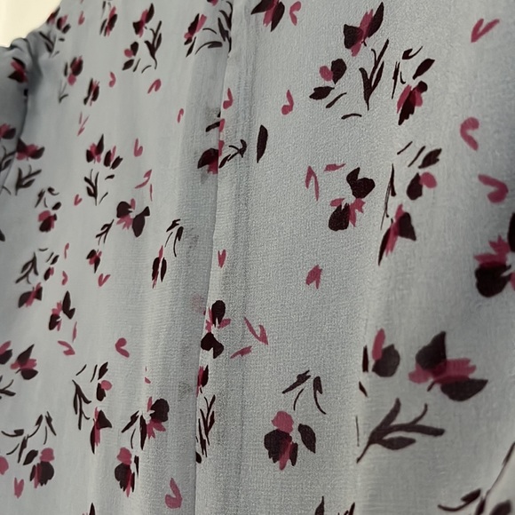 NWT WAYF X Revolve Blue Floral Ruched Mini Dress With Cut Out - Picture 9 of 9